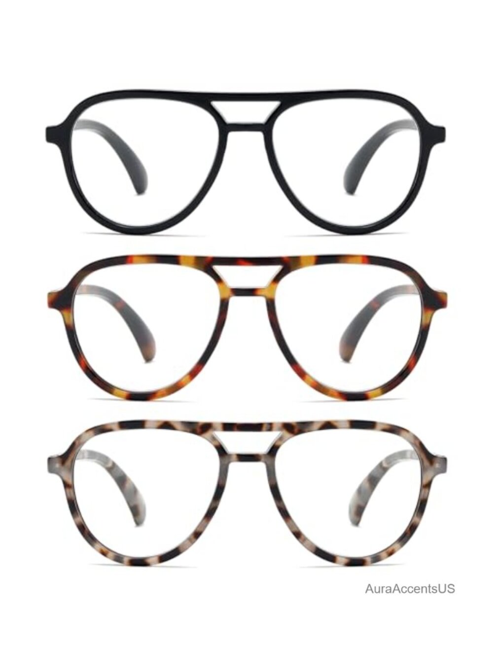Aviator Reading Glasses Blue Light Blocking Spring Hinge Readers
